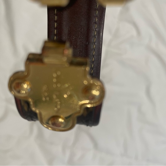 Louis Vuitton Save It Brown Monogram Canvas Cuff Bracelet 100% Authentic - Picture 10 of 11